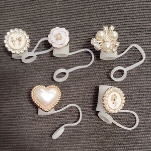 Pearl Straw Toppers Set of 5